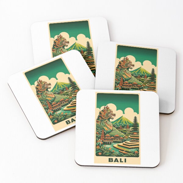 Item preview, Bali vintage travel poster designed and sold by LoveLabDesign.
