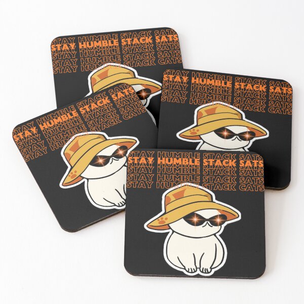 Item preview, Bitcoin Lazer Eyes Cat "STAY HUMBLE. STACK SATS" designed and sold by wazhyp.