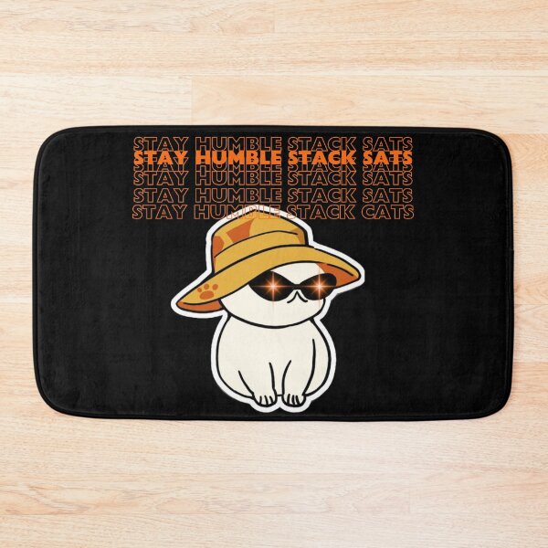 Item preview, Bitcoin Lazer Eyes Cat "STAY HUMBLE. STACK SATS" designed and sold by wazhyp.