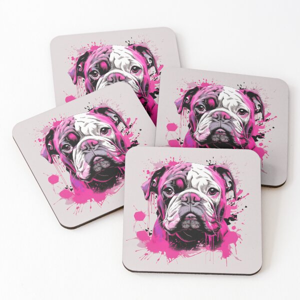 Item preview, Cute magenta British Bulldog dog portrait designed and sold by OdinsBigBeard.