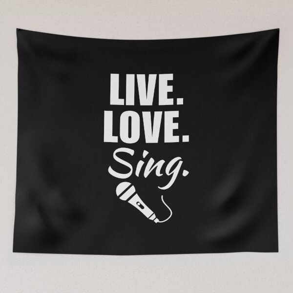 Item preview, Live, love, sing. Singing hobby lovers sayings, singing school fan designed and sold by NBSStore.