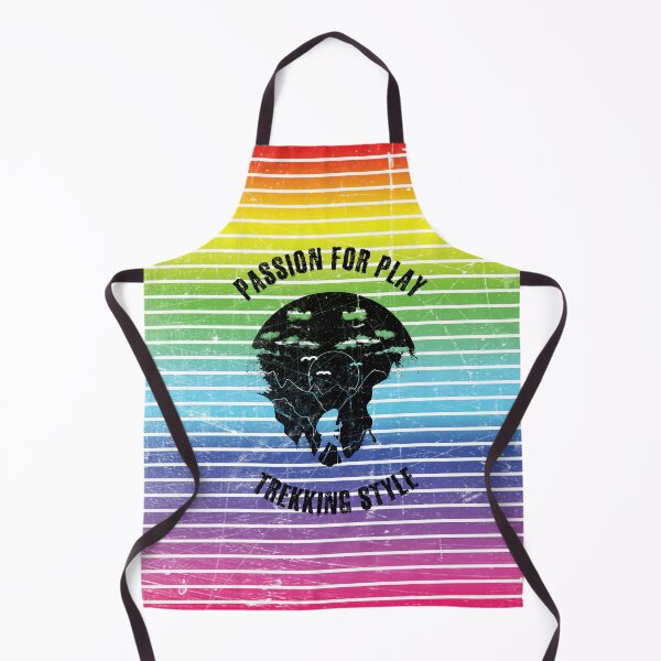 Item preview, Black silhouette of a trekker against the background of rainbow stripes designed and sold by HarridanCreates.