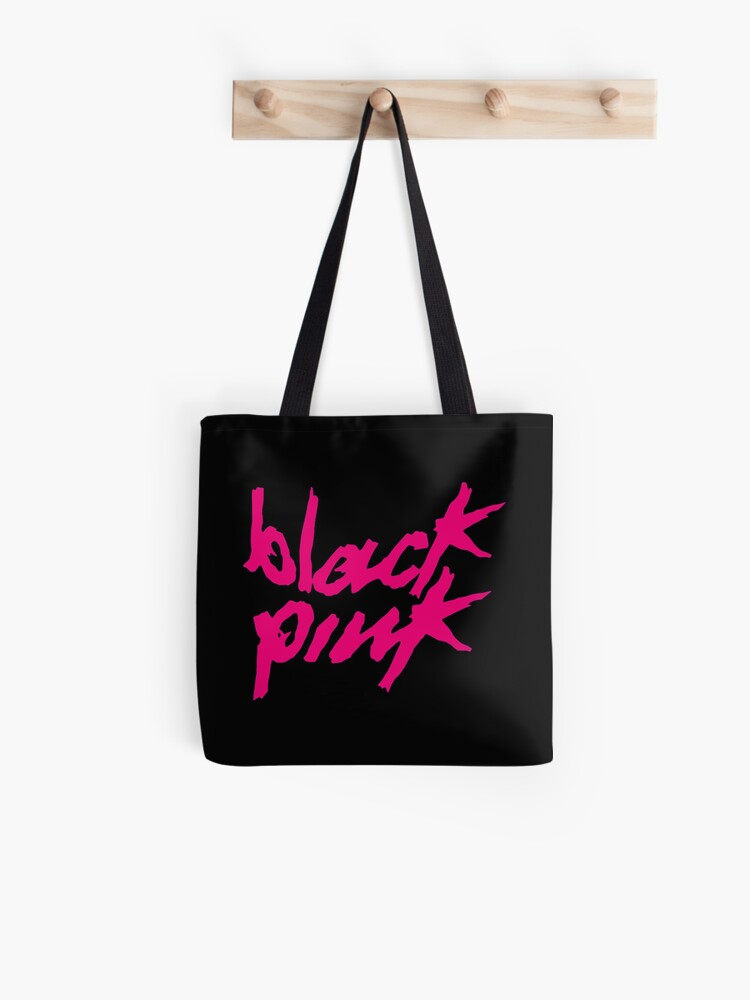 black and pink tote bag