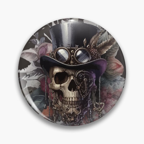 Item preview, Steampunk Skull, Watercolor Art, Floral Fantasy designed and sold by Pretzel-G92.