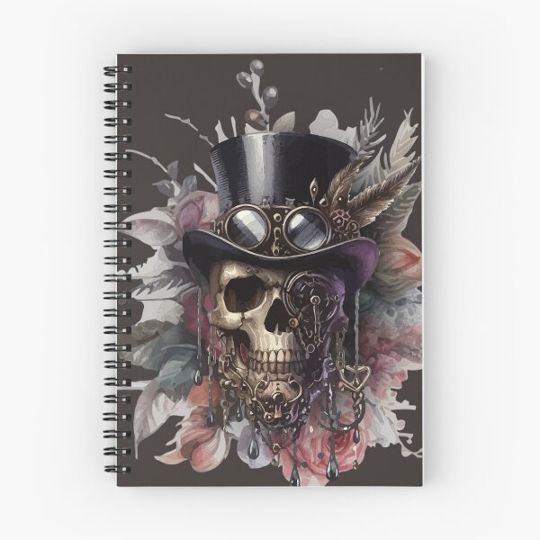 Item preview, Steampunk Skull, Watercolor Art, Floral Fantasy designed and sold by Pretzel-G92.