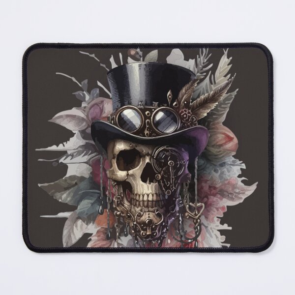 Item preview, Steampunk Skull, Watercolor Art, Floral Fantasy designed and sold by Pretzel-G92.