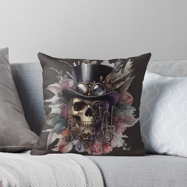Item preview, Steampunk Skull, Watercolor Art, Floral Fantasy designed and sold by Pretzel-G92.