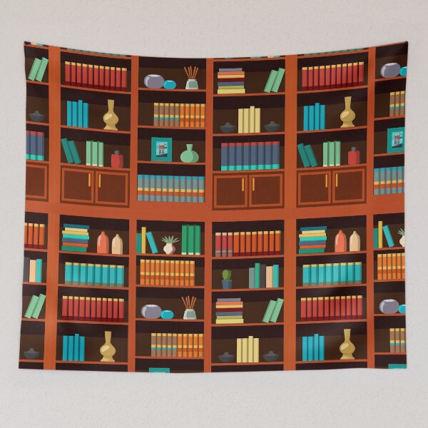 Item preview, Seamless vector illustration of a library bookcase designed and sold by Familyshmot.