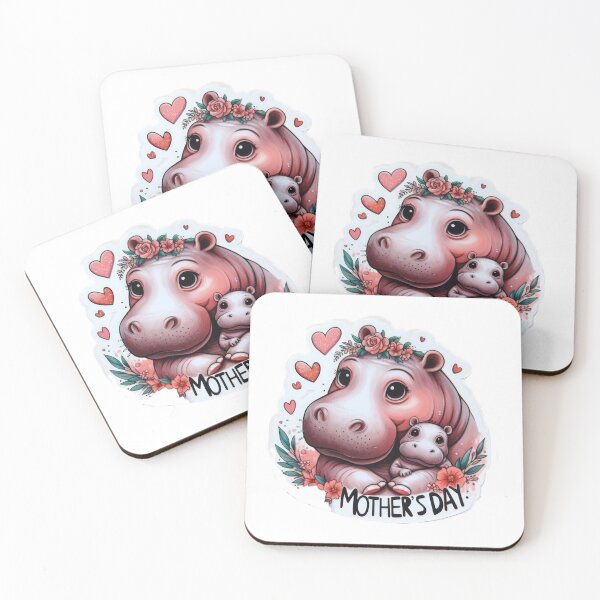 Item preview, hippopotamus mom Mothers Day Animals  designed and sold by Expressions-Sel.