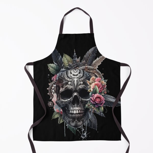 Item preview, Gothic Skull, Watercolor, Gothic Flowers, Steampunk designed and sold by Pretzel-G92.