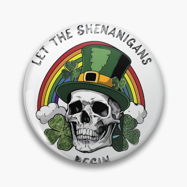 Item preview, Let The Shenanigans Begin St Patricks Day Skull Shenanigans green clover Lucky Charms designed and sold by najega911.