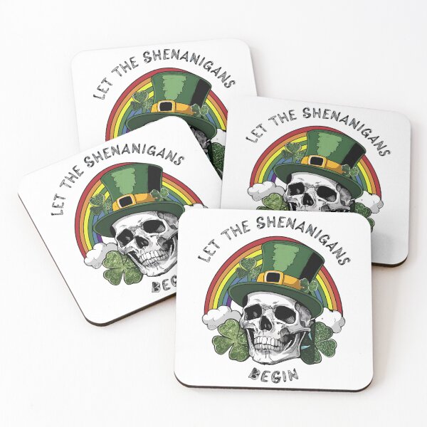 Item preview, Let The Shenanigans Begin St Patricks Day Skull Shenanigans green clover Lucky Charms designed and sold by najega911.
