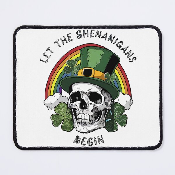 Item preview, Let The Shenanigans Begin St Patricks Day Skull Shenanigans green clover Lucky Charms designed and sold by najega911.