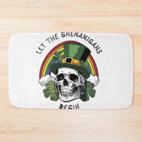 Item preview, Let The Shenanigans Begin St Patricks Day Skull Shenanigans green clover Lucky Charms designed and sold by najega911.