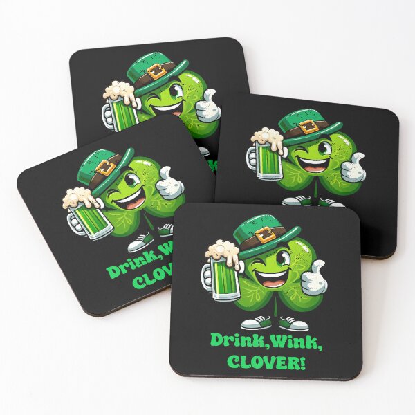 Item preview, Drinking clover "Drink, Wink, CLOVER!" designed and sold by Irbisinthebox.