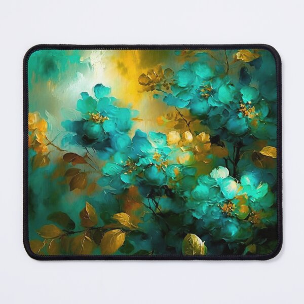 Item preview, Teal and Yellow Impressionism Flowers designed and sold by EmeraldeaDesign.