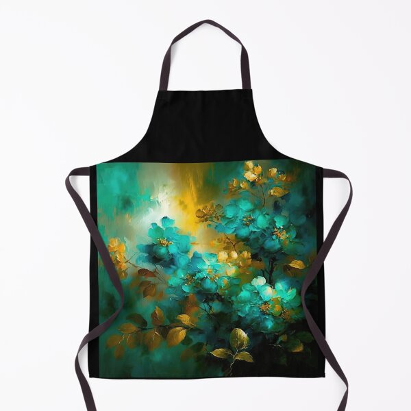 Item preview, Teal and Yellow Impressionism Flowers designed and sold by EmeraldeaDesign.