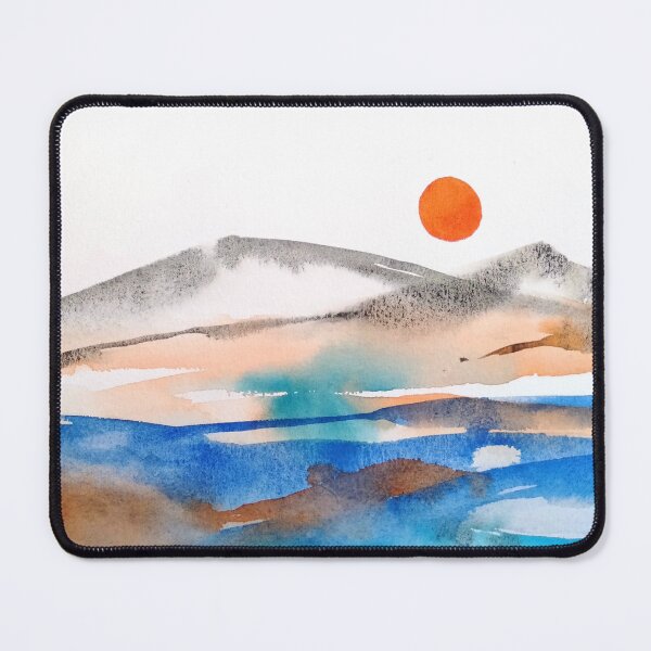 Item preview, Abstract watercolor sunset landscape designed and sold by cappuccettonero.