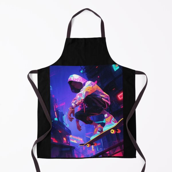 Item preview, Skate Culture Synergy: Holographic Hoodie Meets Urban Neon Landscape designed and sold by KACTUSNZ.