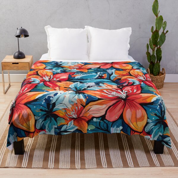 Item preview, Vibrant hibiscuses, blue and red designed and sold by EmeraldeaDesign.