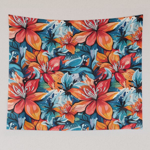 Item preview, Vibrant hibiscuses, blue and red designed and sold by EmeraldeaDesign.