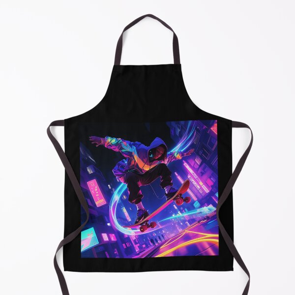 Item preview, Skateboarding Specter in the Neon Flux: A Cosmic Street Ride designed and sold by KACTUSNZ.