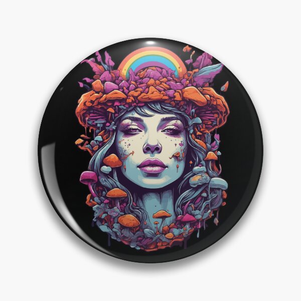 Item preview, Vibrant Colors Psychedelic Forest Mushrooms Art designed and sold by LuminOrb.