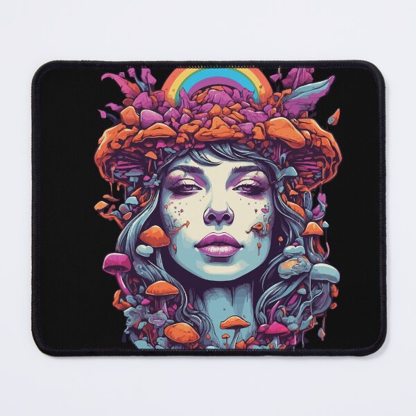Item preview, Vibrant Colors Psychedelic Forest Mushrooms Art designed and sold by LuminOrb.