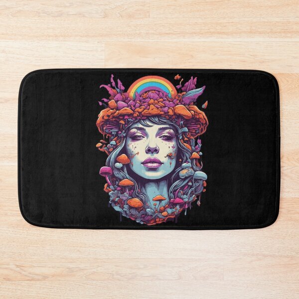 Item preview, Vibrant Colors Psychedelic Forest Mushrooms Art designed and sold by LuminOrb.