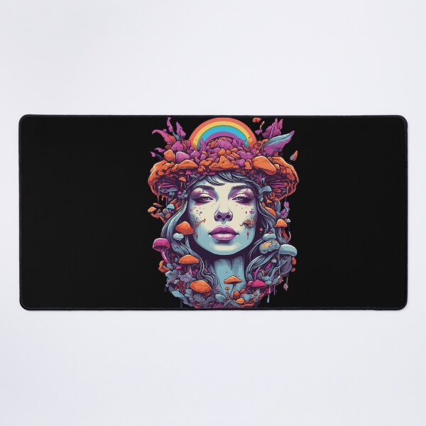 Item preview, Vibrant Colors Psychedelic Forest Mushrooms Art designed and sold by LuminOrb.