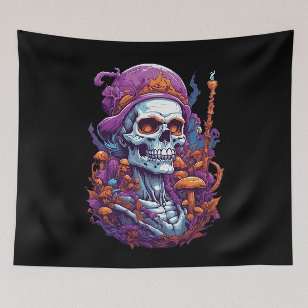Item preview, Psychedelic Skull Forest Mushrooms Music Festival Art designed and sold by LuminOrb.