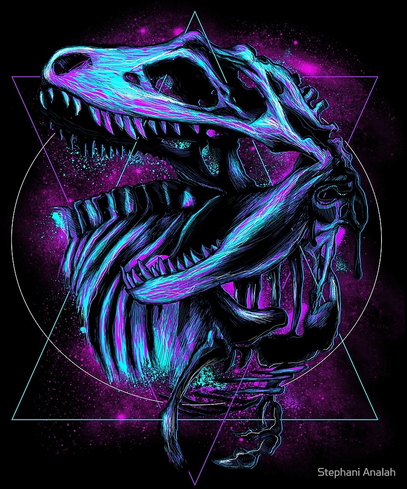 "Beautiful Dinosaur T rex Dino Galaxy Space Fantasy Art" by Stephani
