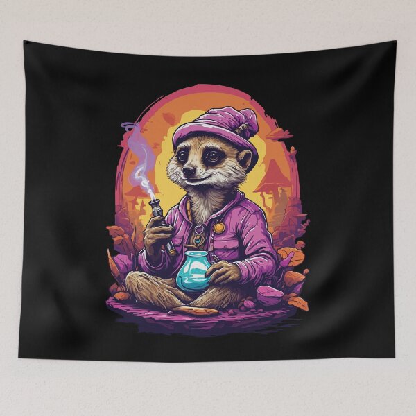 Item preview, Meerkat Psychedelic Art Forest Mushrooms Music designed and sold by LuminOrb.