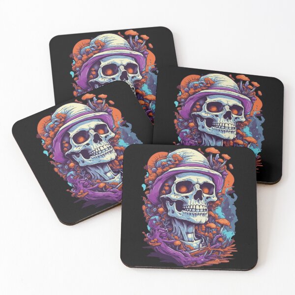 Item preview, Psychedelic Art Music Festival Forest Mushrooms Skull designed and sold by LuminOrb.