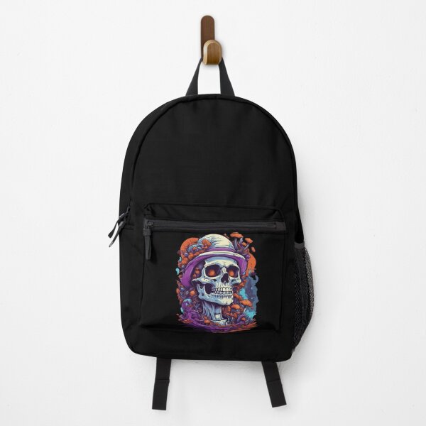 Item preview, Psychedelic Art Music Festival Forest Mushrooms Skull designed and sold by LuminOrb.