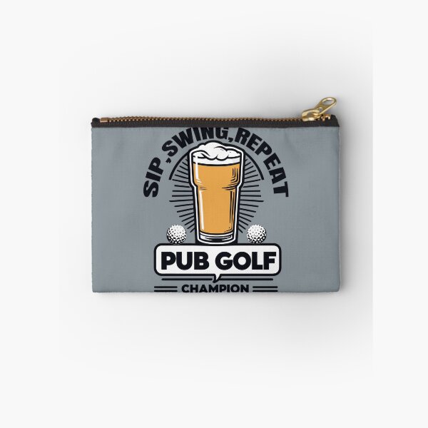 Aperçu de l'œuvre Champion de golf de pub vintage - Sip Swing Repeat créée et vendue par Daqomm.