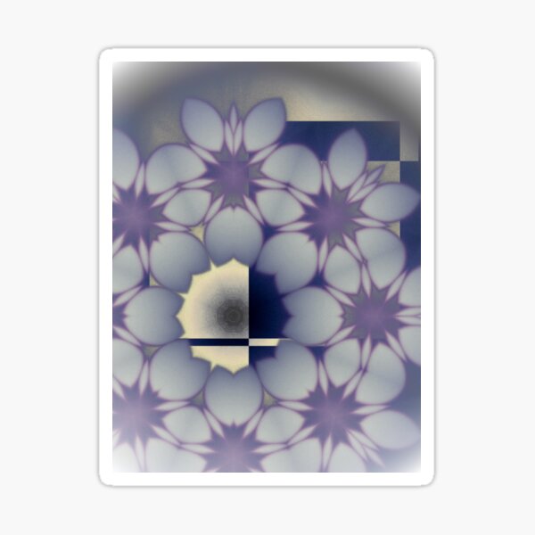 Retro flower rectangled Sticker
