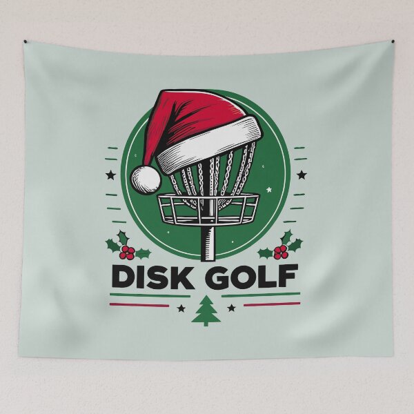 Item preview, Christmas Frisbee Disk Golf Basket With Santa Hat designed and sold by Daqomm.