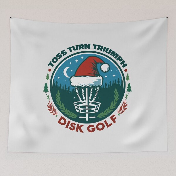 Item preview, Xmas Frisbee Disk Golf Basket With Santa Hat designed and sold by Daqomm.