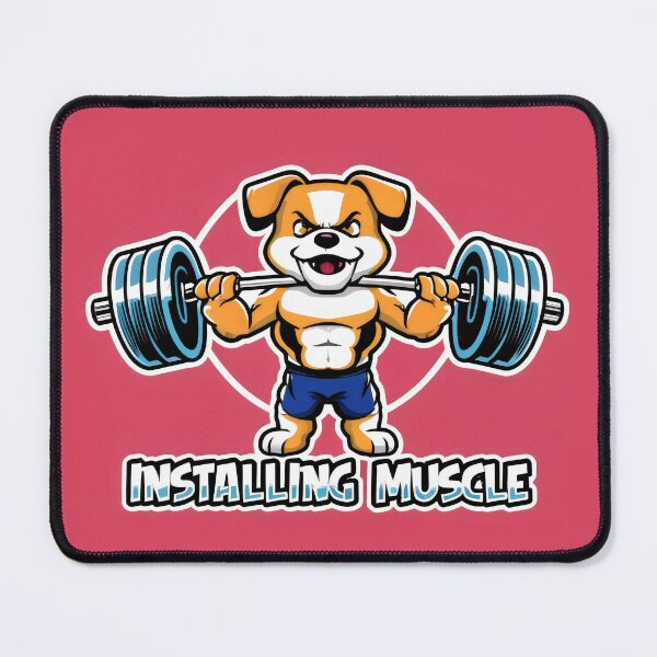 Item preview, Dog Gym Holding A Barbell " Installing Muscle" designed and sold by Firas Aljazzar.