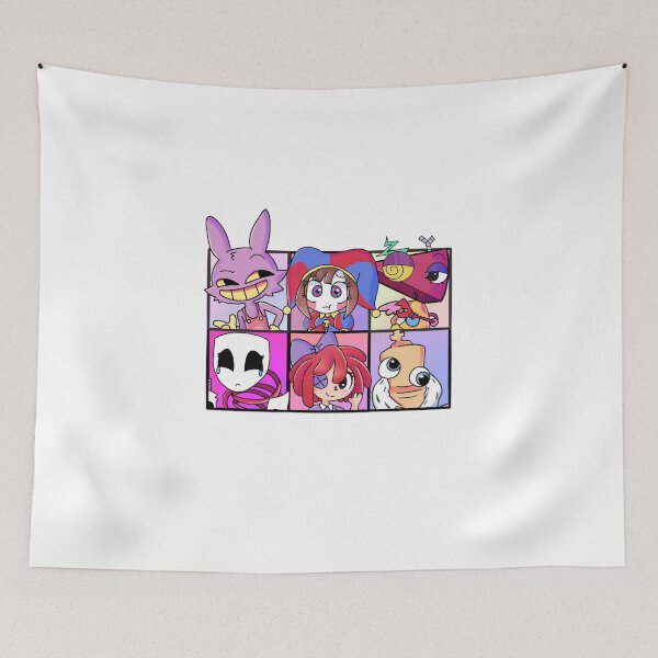 Item preview, Pomni, Gangle, Kinger, Ragatha, Jax and Zooble from The Amazing Digital Circus fanart designed and sold by Marliesart.
