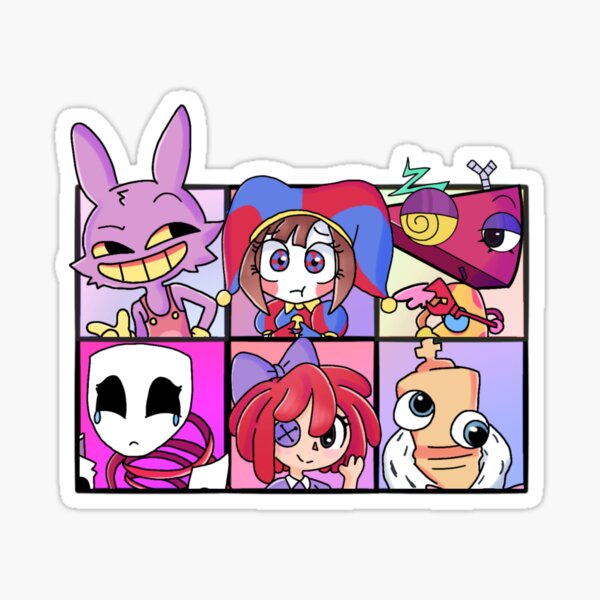 Aperçu de l'œuvre Pomni, Gangle, Kinger, Ragatha, Jax et Zooble du fanart The Amazing Digital Circus créée et vendue par Marliesart.
