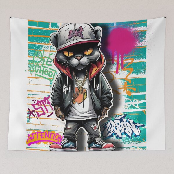 Item preview, Funny black panther graphic in urban style with graffiti designed and sold by Lunaawga.