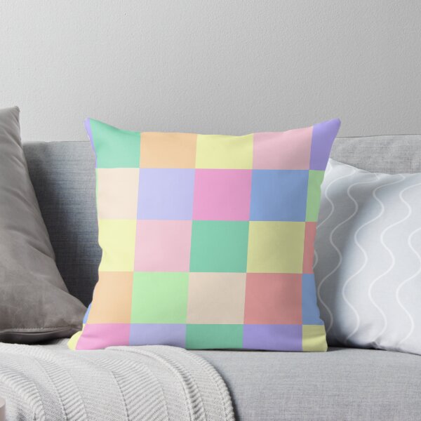 Pastel Squares Throw Pillow