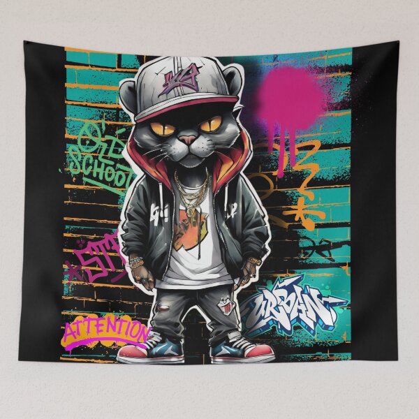 Item preview, Copy of Funny black panther graphic in urban style with graffiti designed and sold by Lunaawga.