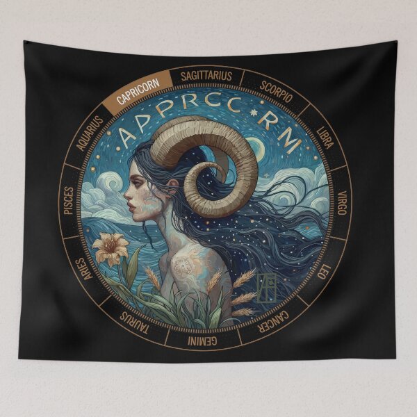 Item preview, ZODIAC Capricorn - Astrological CAPRICORN - CAPRICORN - ZODIAC sign - Van Gogh style - 13 designed and sold by ArtProjectShop.