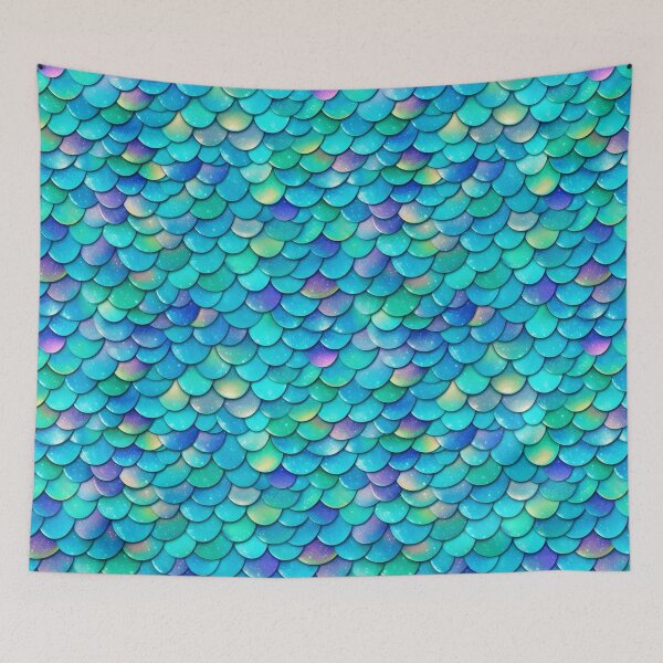 Item preview, Rainbow Mermaid Scales Turquoise 8 designed and sold by Magnuna.