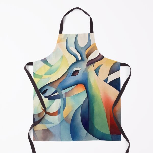 Item preview, cubist style reindeer watercolor 2 designed and sold by FlaskLab.