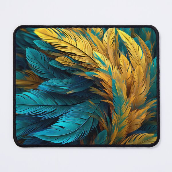 Item preview, Teal and Yellow Feathers designed and sold by EvaAngel.