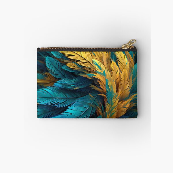 Item preview, Teal and Yellow Feathers designed and sold by EvaAngel.